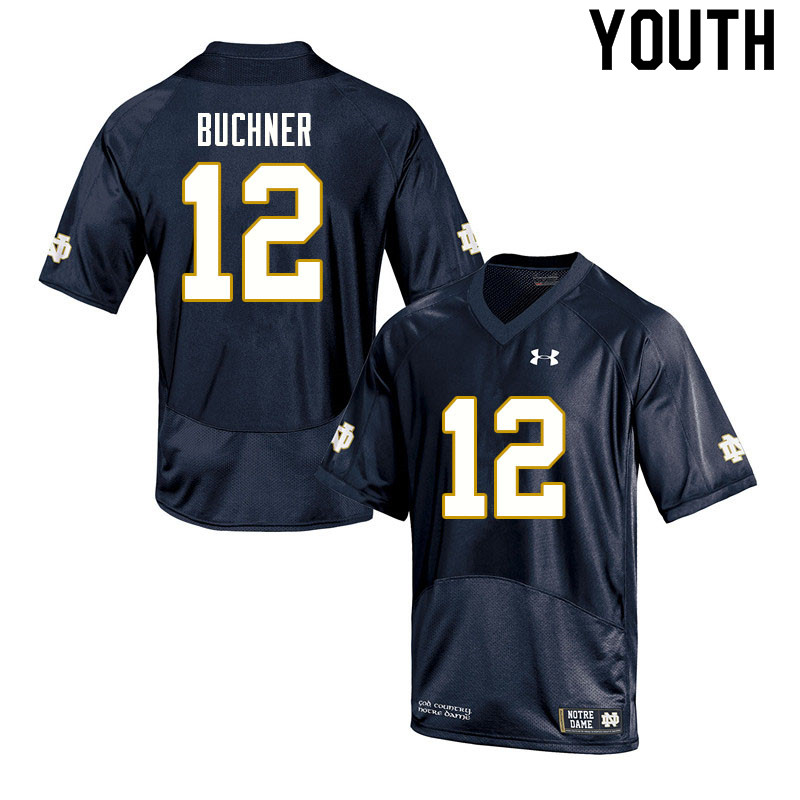 Youth #12 Tyler Buchner Notre Dame Fighting Irish College Football Jerseys Sale-Navy